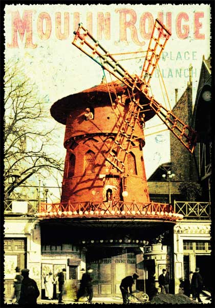 Cartes Postales Paris vintage - Moulin rouge
