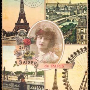 Cartes Postales Paris vintage - Un baiser de Paris