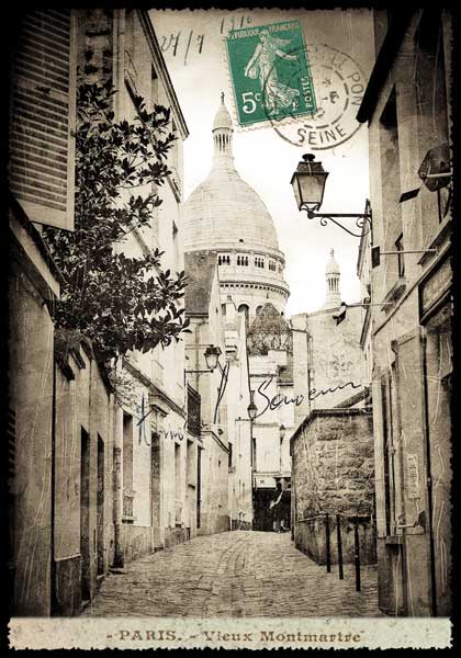 Cartes Postales Paris vintage -Montmartre et le Sacré Coeur