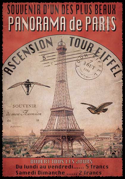 Cartes Postales Paris vintage - Ascension de la Tour Eiffel