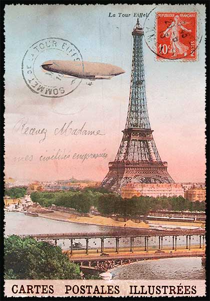 Carte Postale Paris Vintage Tour Eiffel Souvenir Ppof 100 Emmanuel Gill