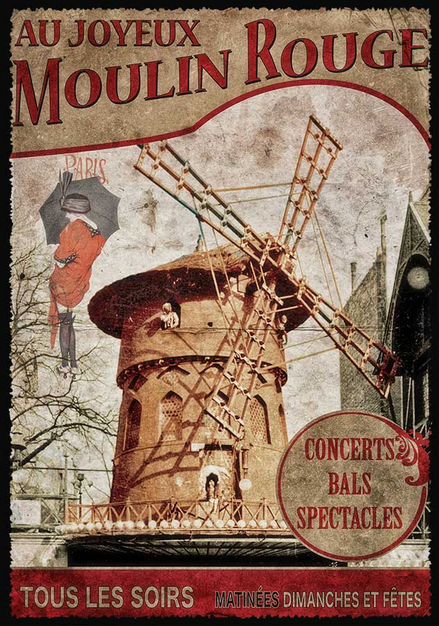 Cartes Postales Paris vintage - Moulin rouge