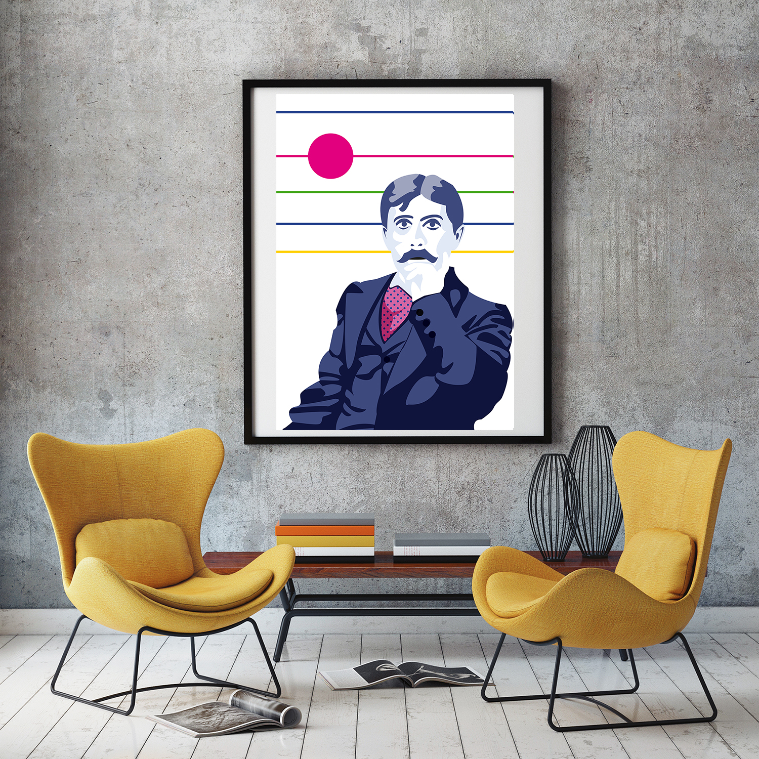 Affiche d'Art Littérature - Poster Marcel Proust Portrait Style Pop Art – Image 3