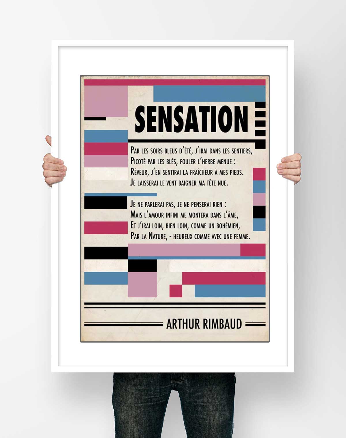 Affiche d'Art Littérature - Arthur Rimbaud Sensation Poésie Poème Illustration Bauhaus