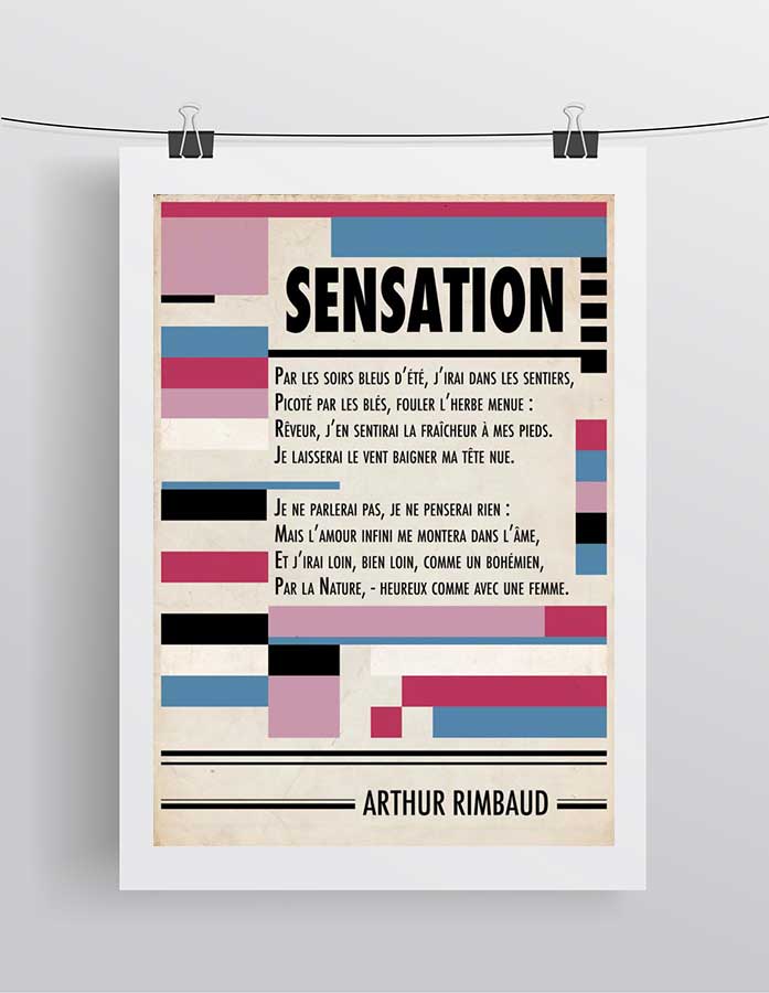 Affiche d'Art Littérature - Arthur Rimbaud Sensation Poésie Poème Illustration Bauhaus – Image 3