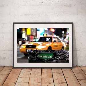 Tirage Photo Paris Couleur – Time Square Taxi Jaune New-Yorkais Manhattan