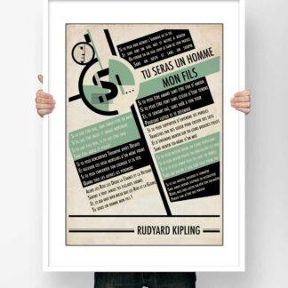 Affiche Littérature - Poème Rudyard Kipling Si Tu Seras Un Homme Mon Fils