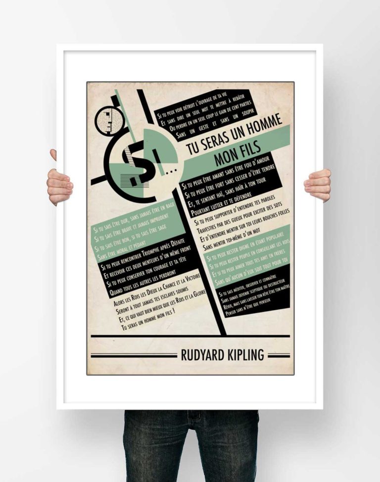 Affiche Littérature - Poème Rudyard Kipling Si Tu Seras Un Homme Mon Fils