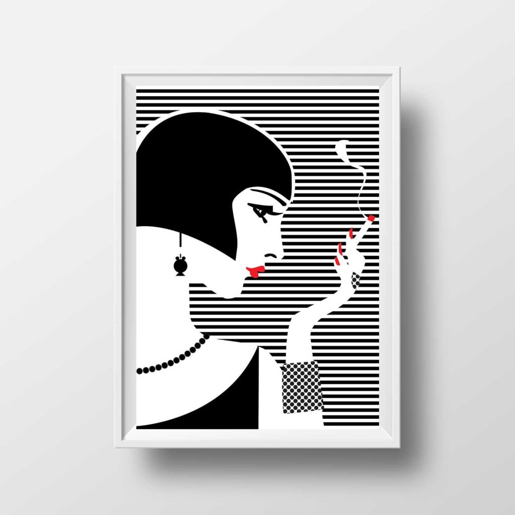 Affiche Illustration Mode - Poster Vogue Style Pop Art Portrait Rétro