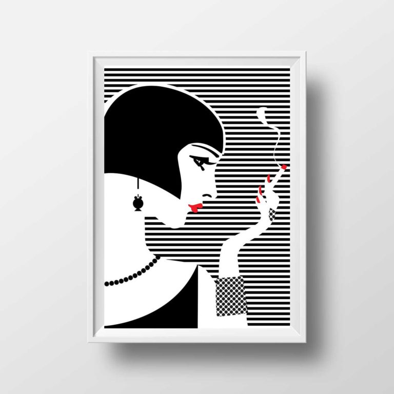Affiche Illustration Mode - Poster Vogue Style Pop Art Portrait Rétro