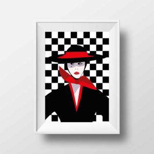 Affiche Illustration Mode - Poster Mode Pop art Portrait Années Folles