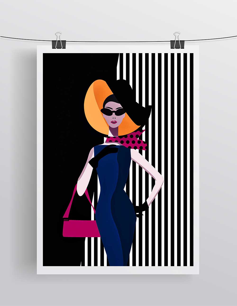 Affiche Illustration Mode - Poster Vector art Portrait Art Rétro – Image 2