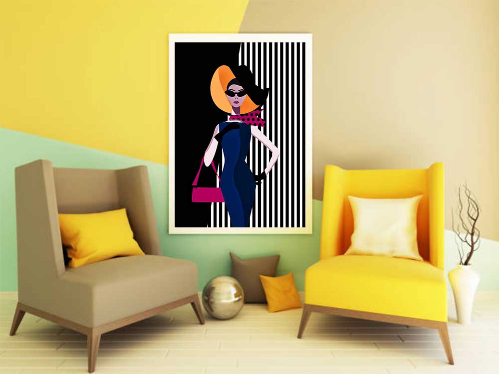 Affiche Illustration Mode - Poster Vector art Portrait Art Rétro – Image 3