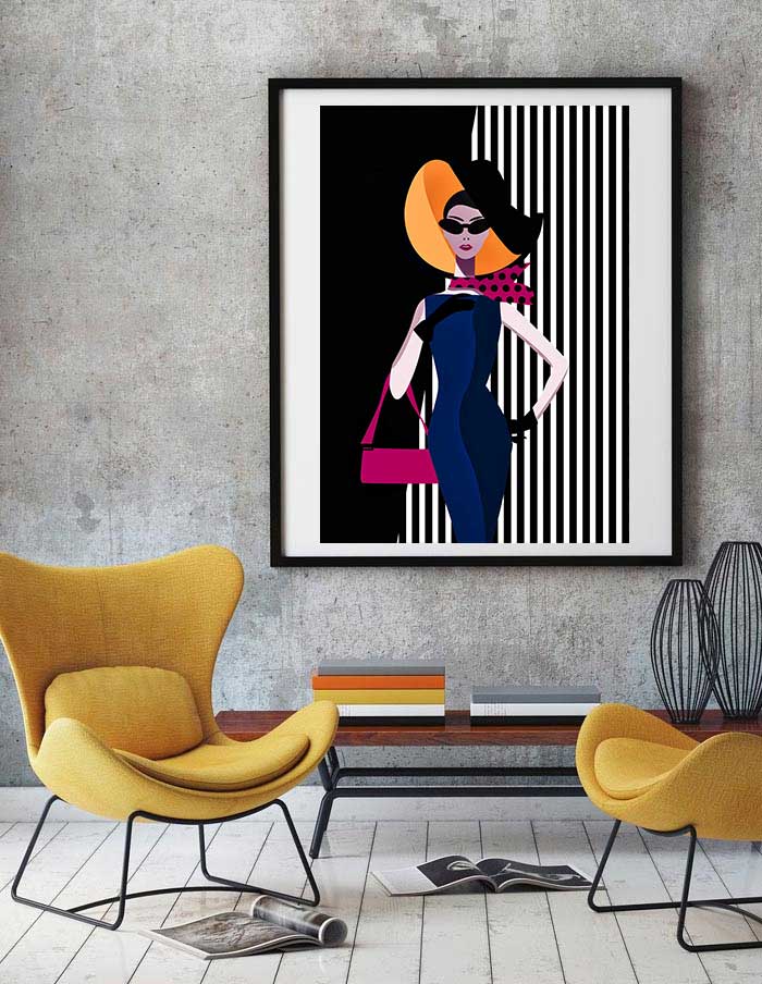 Affiche Illustration Mode - Poster Vector art Portrait Art Rétro – Image 4