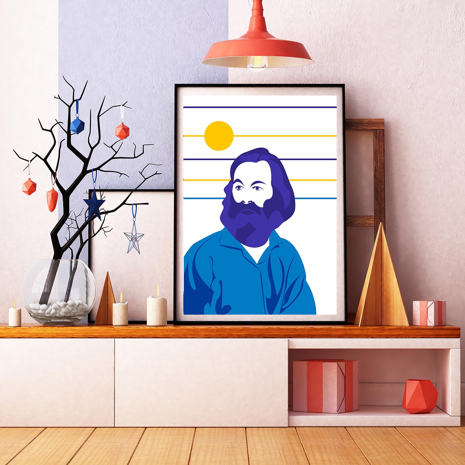 Affiche Illustration - Poster Portrait Walt Whitman Style Pop Art Poète Ecrivain – Image 3