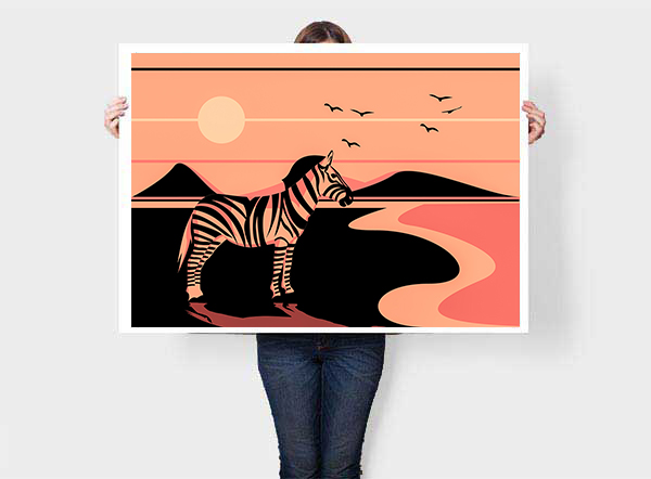 Affiche Illustration Zèbre - Poster Enfant Vector Art – Image 4