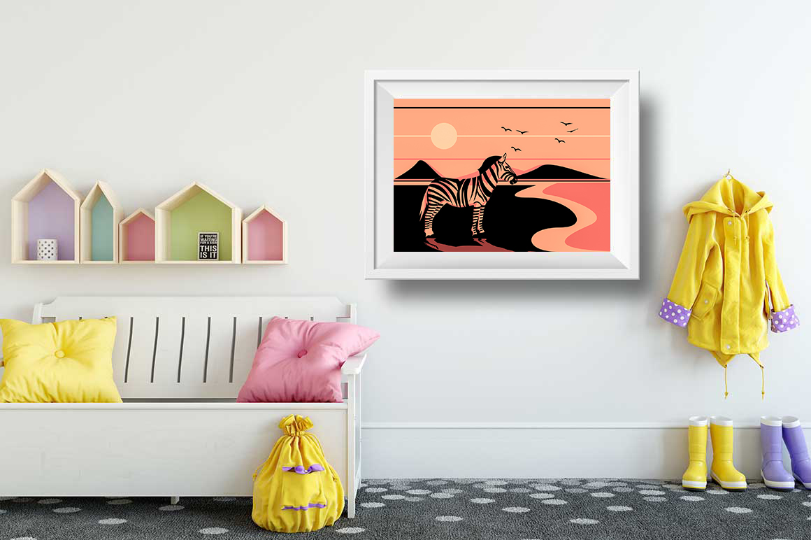 Affiche Illustration Zèbre - Poster Enfant Vector Art – Image 3