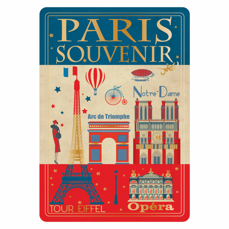 Carte Postale Paris Souvenir Dorure à Chaud- Tour Eiffel souvenir
