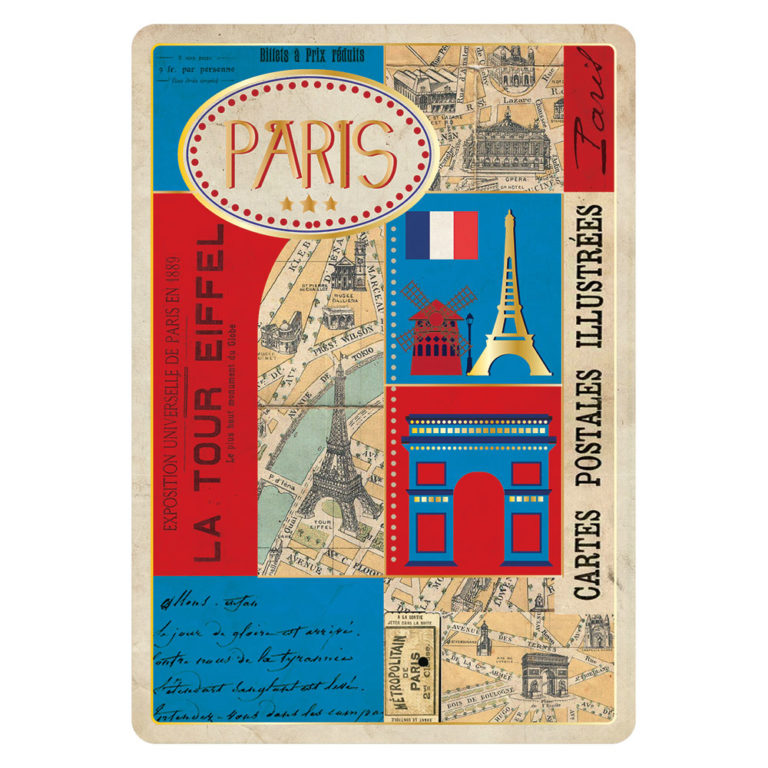 Carte Postale Paris Souvenir Dorure à Chaud - Paris Illustré