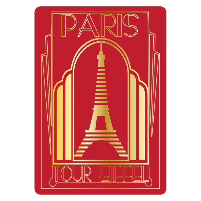 Carte Postale Paris Souvenir - Paris Art Déco Rouge