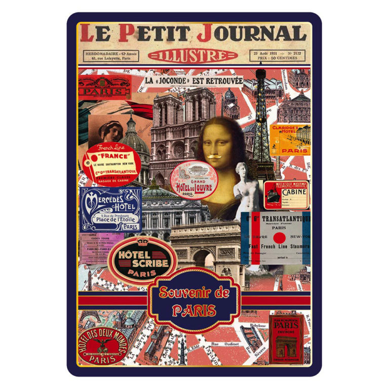 Carte Postale Mona Lisa - Paris Souvenir Dorure à Chaud