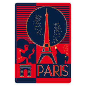 Carte Postale Paris Art Déco Dorure à Chaud