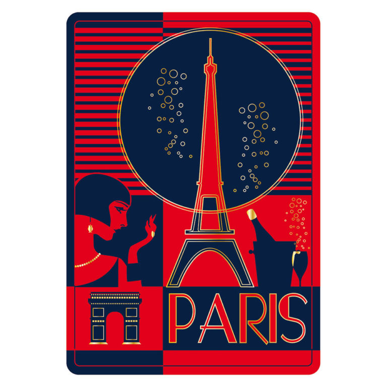 Carte Postale Paris Art Déco Dorure à Chaud