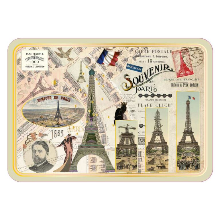 Carte Postale Paris Souvenir - Collage Paris Construction Tour Eiffel