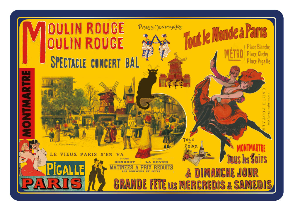 Carte Postale Paris Souvenir - Paris Collage Montmartre CPD 023