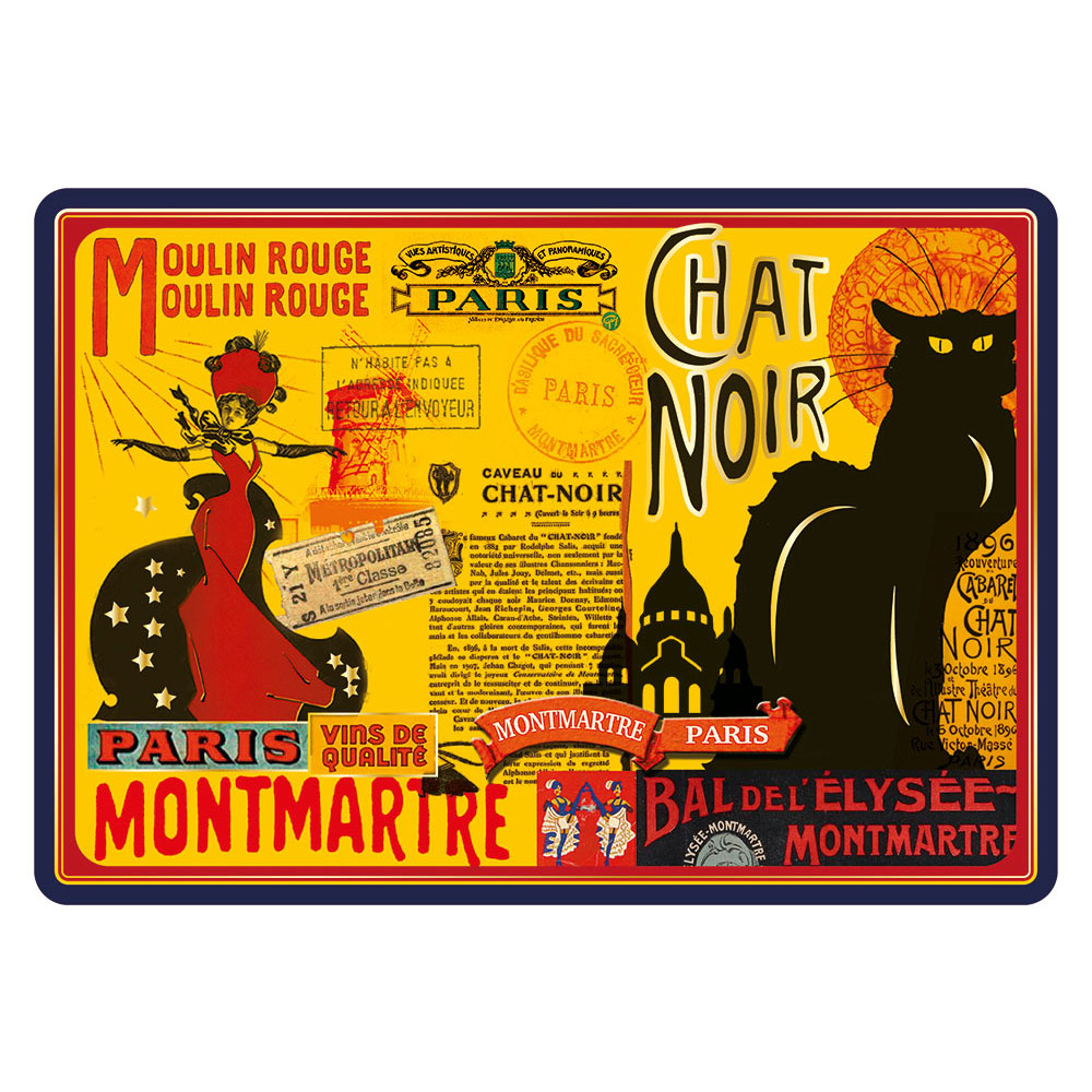 Magnet M/étal Paris Chat Noir Souvenirs de France