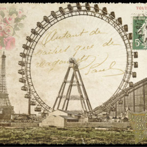 Carte Postale Paris Vintage - La Grande Roue 1900 PPOF 020