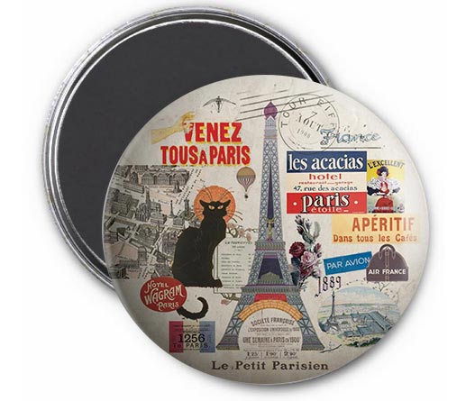 Magnet Paris vintage – Collage rétro Tour Eiffel