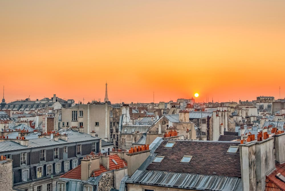 Tirage Photo Paris Couleur – Coucher de soleil sur la ville Panoramique Affiche Poster Paysage France – Paris – Image 4
