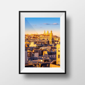Tirage Photo Paris Couleur – Coucher de soleil Panoramique Affiche Poster Paysage France – Paris
