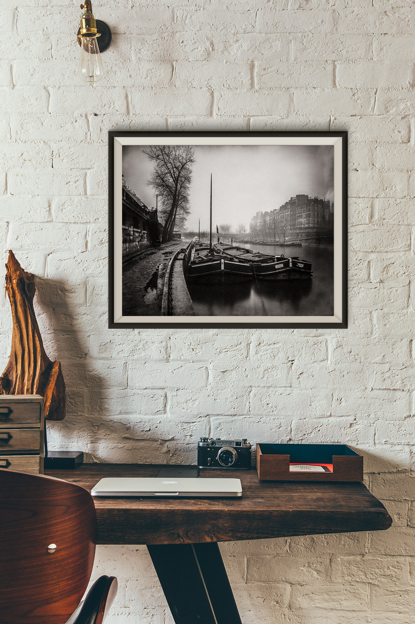 Photo Ancienne de Paris – Eugène Atget La Seine et les Quais du Pont Neuf en 1923 Image Restaurée Noir et Blanc Affiche Poster Décoration – Image 4
