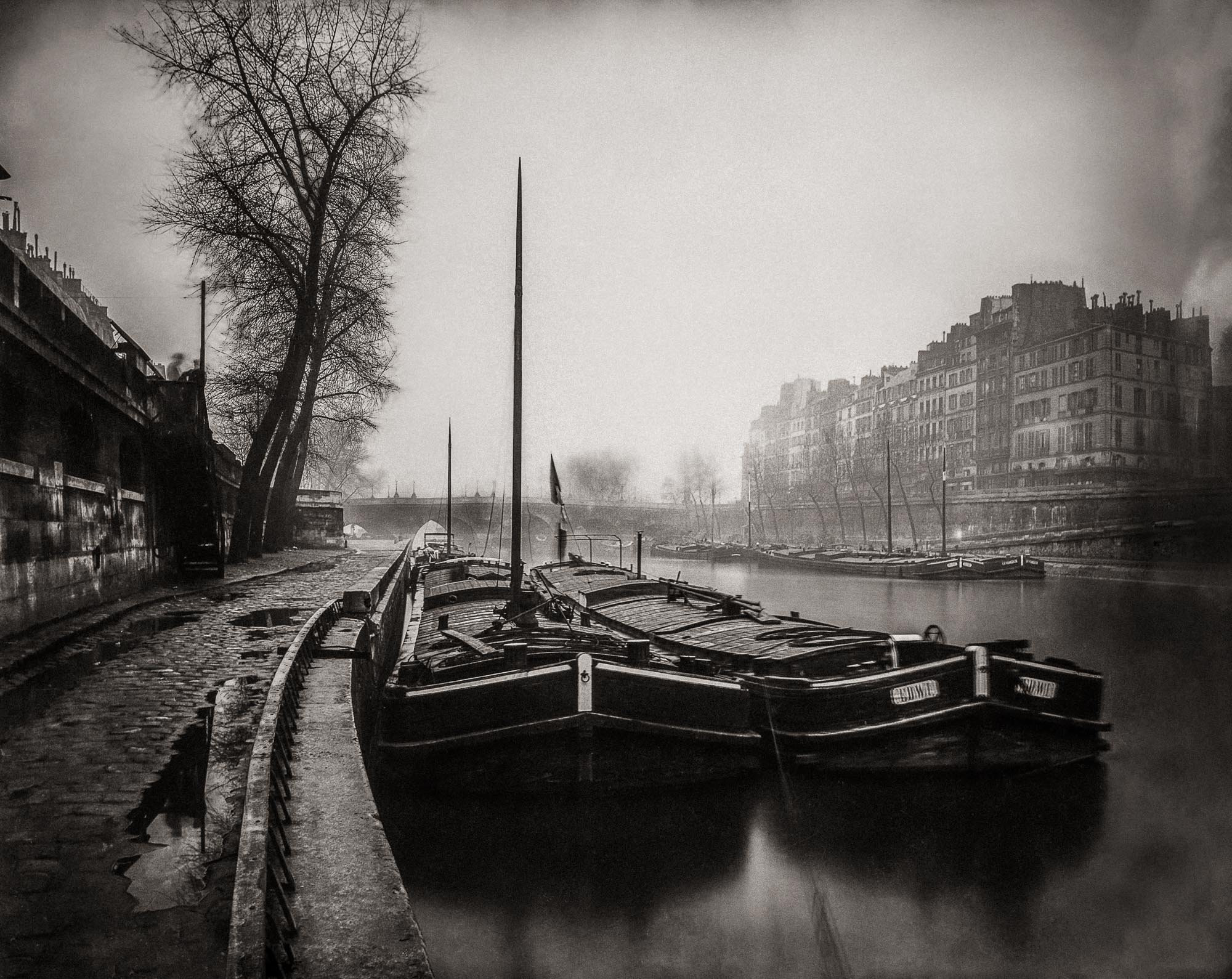 Photo Ancienne de Paris – Eugène Atget La Seine et les Quais du Pont Neuf en 1923 Image Restaurée Noir et Blanc Affiche Poster Décoration – Image 6