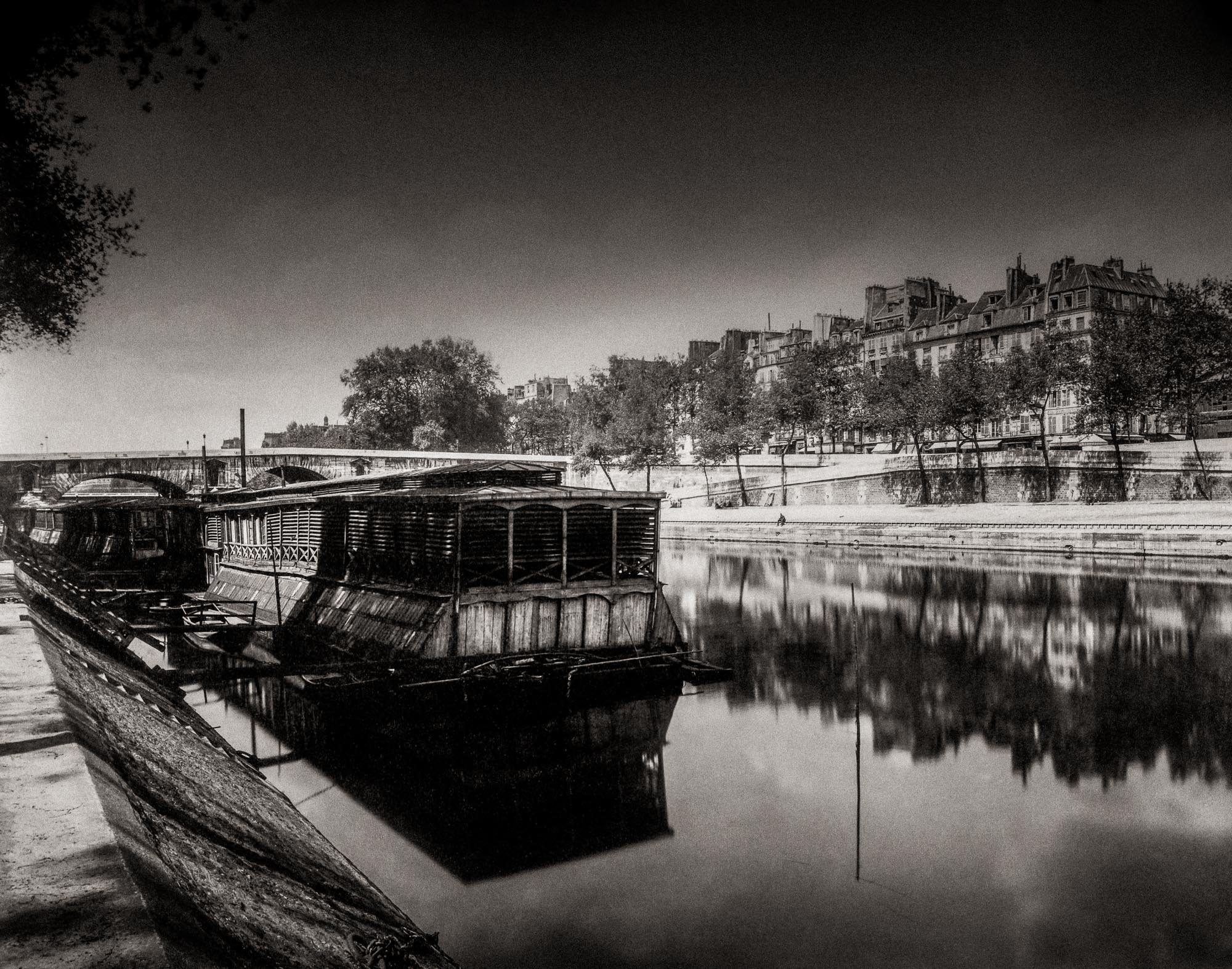 Photo Ancienne de Paris – Eugène Atget Ile Saint Louis Pont Marie Quai des Céléstins Image Restaurée Noir et Blanc Affiche Poster Décoration – Image 6