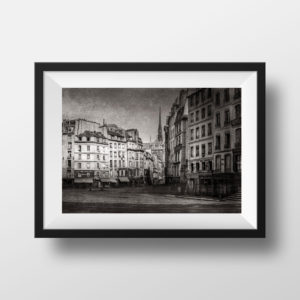 Photo Ancienne Paris – Charles Marville Place Maubert 1865-1868 Vieux Paris Image Restaurée Noir et Blanc Affiche Poster Décoration Murale