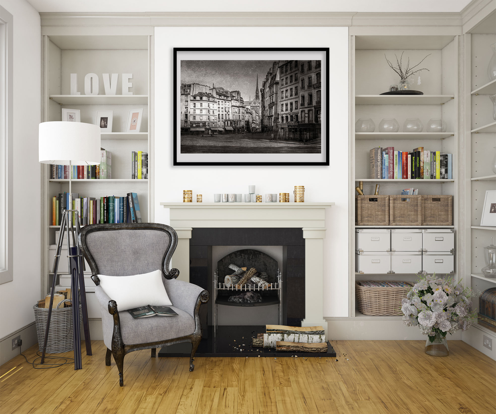 Photo Ancienne Paris – Charles Marville Place Maubert 1865-1868 Vieux Paris Image Restaurée Noir et Blanc Affiche Poster Décoration Murale – Image 3