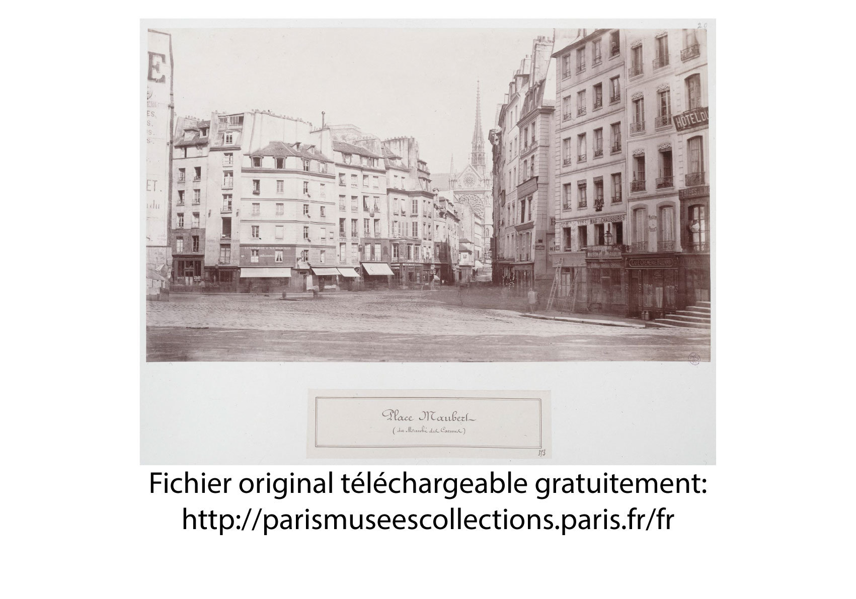 Photo Ancienne Paris – Charles Marville Place Maubert 1865-1868 Vieux Paris Image Restaurée Noir et Blanc Affiche Poster Décoration Murale – Image 7