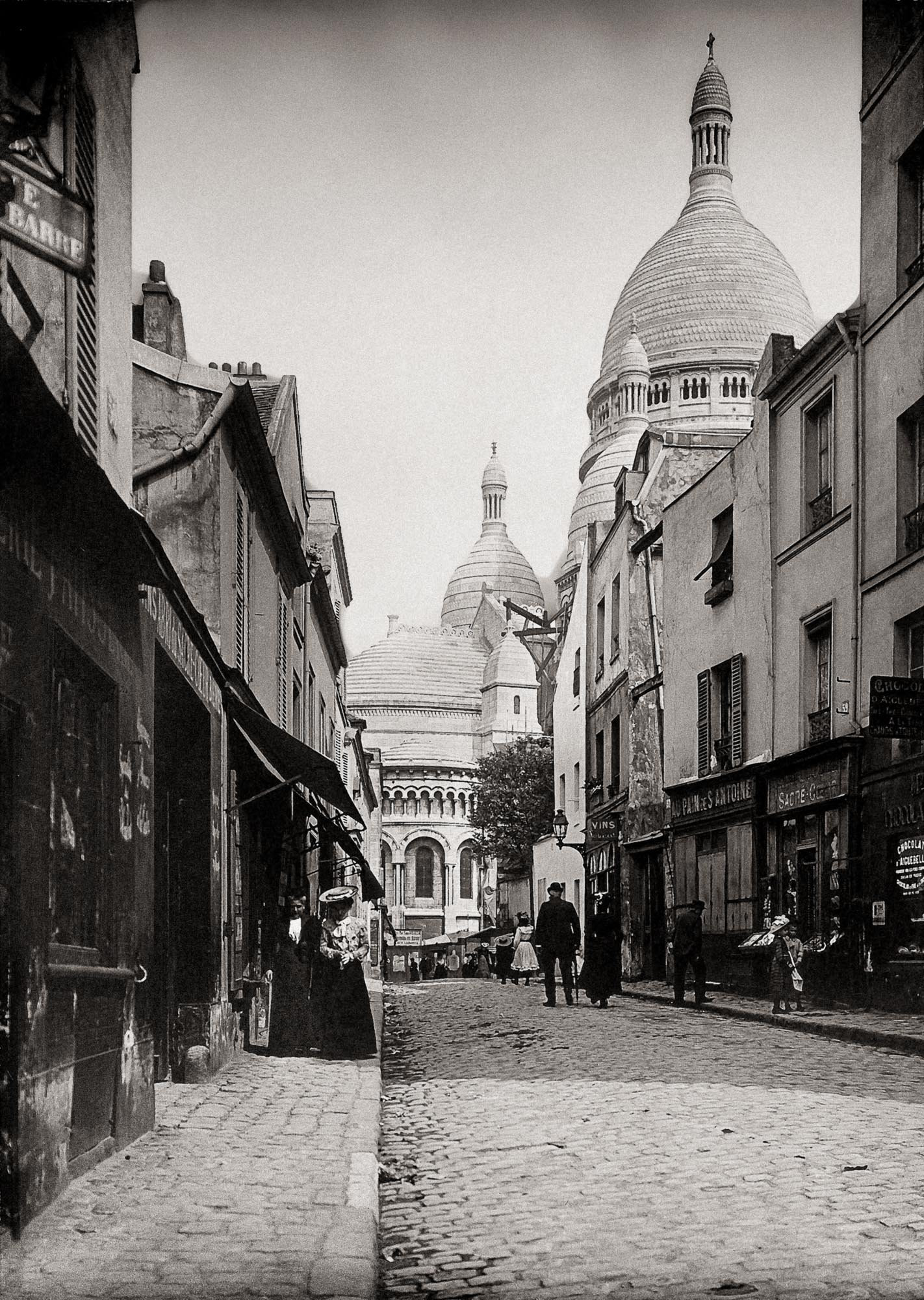 Photo Ancienne de Paris – André Brongniart Montmartre 1904 Sacré Coeur Vieux Paris Image Restaurée Noir et Blanc Affiche Poster Décoration – Image 6