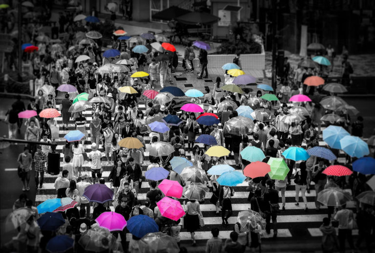 Tokyo Passage piéton Japon Parapluie Rouge