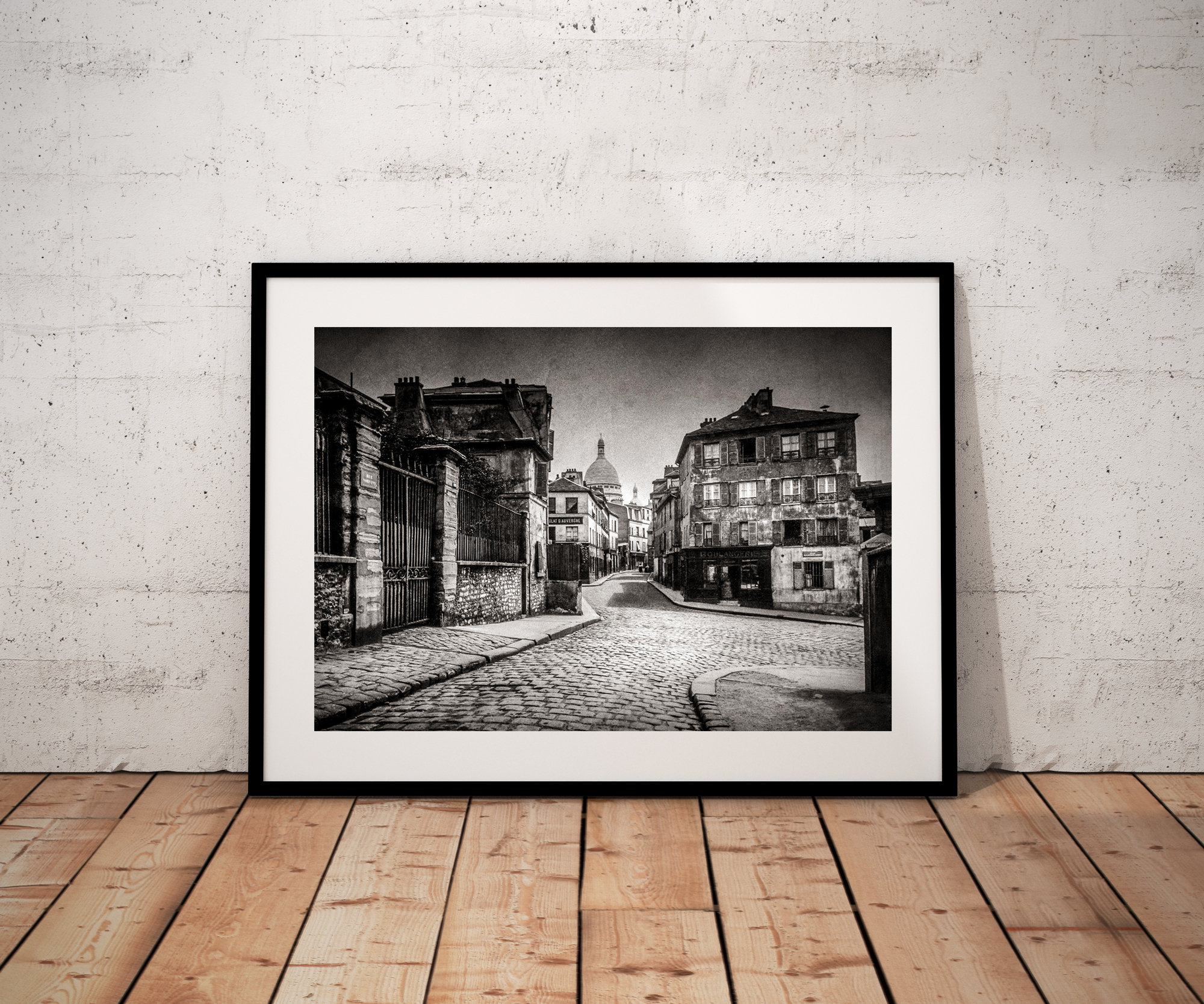 Photo Ancienne de Paris – Eugène Atget Montmartre et la Basilique Sacré Coeur 1900 Image Restaurée Noir et Blanc Affiche Poster Décoration – Image 2