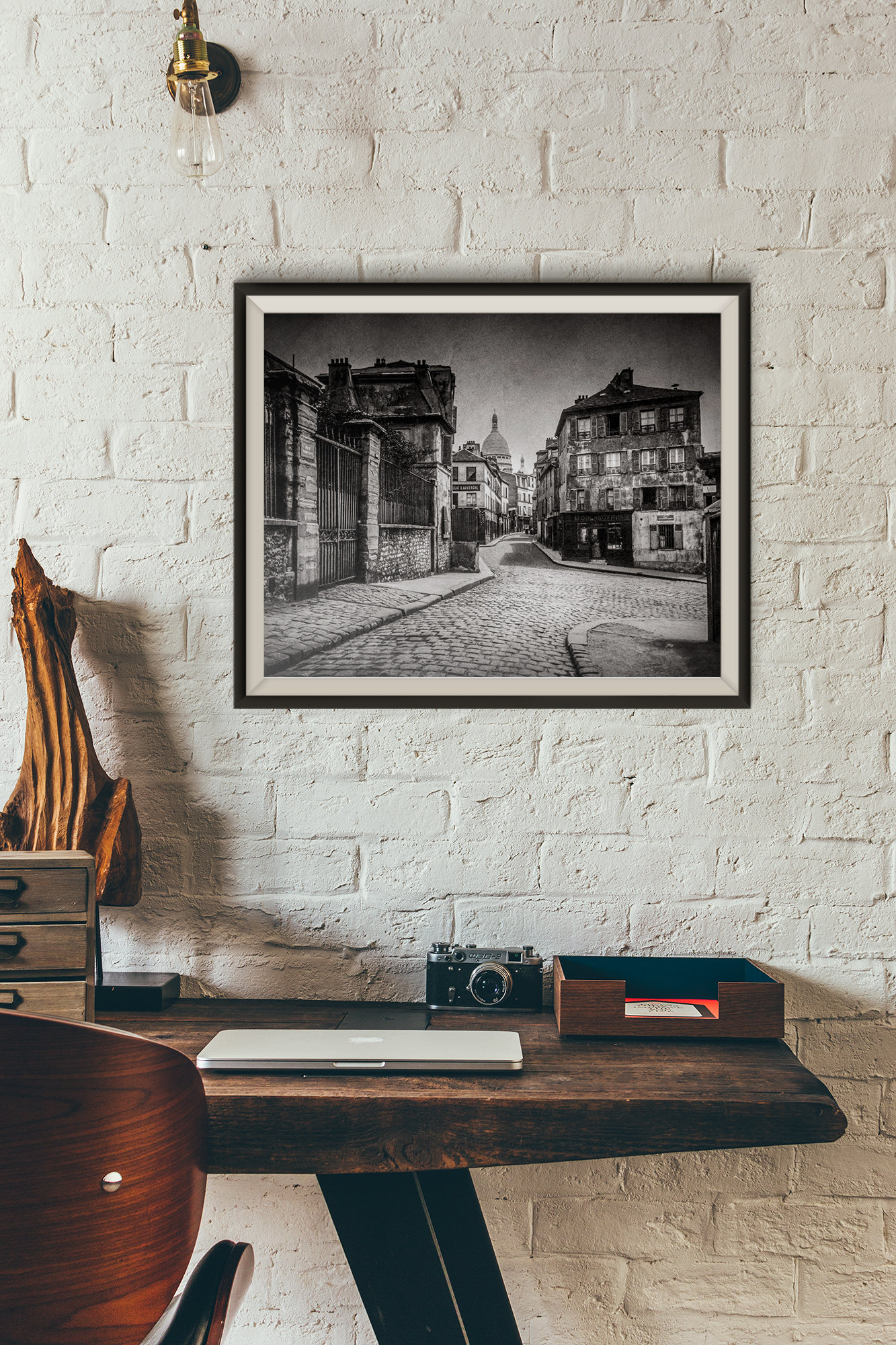 Photo Ancienne de Paris – Eugène Atget Montmartre et la Basilique Sacré Coeur 1900 Image Restaurée Noir et Blanc Affiche Poster Décoration – Image 4