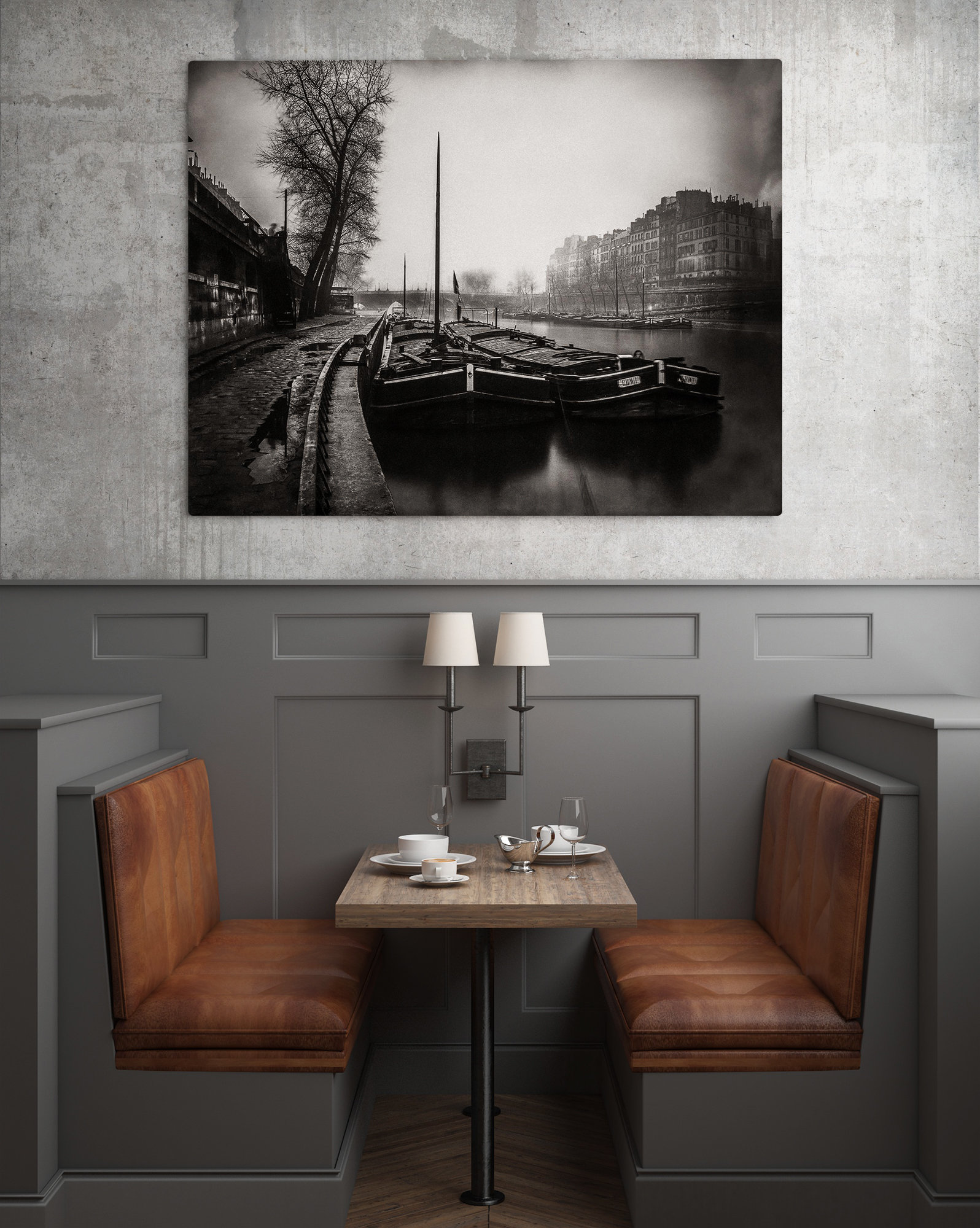 Photo Ancienne de Paris – Eugène Atget La Seine et les Quais du Pont Neuf en 1923 Image Restaurée Noir et Blanc Affiche Poster Décoration – Image 3