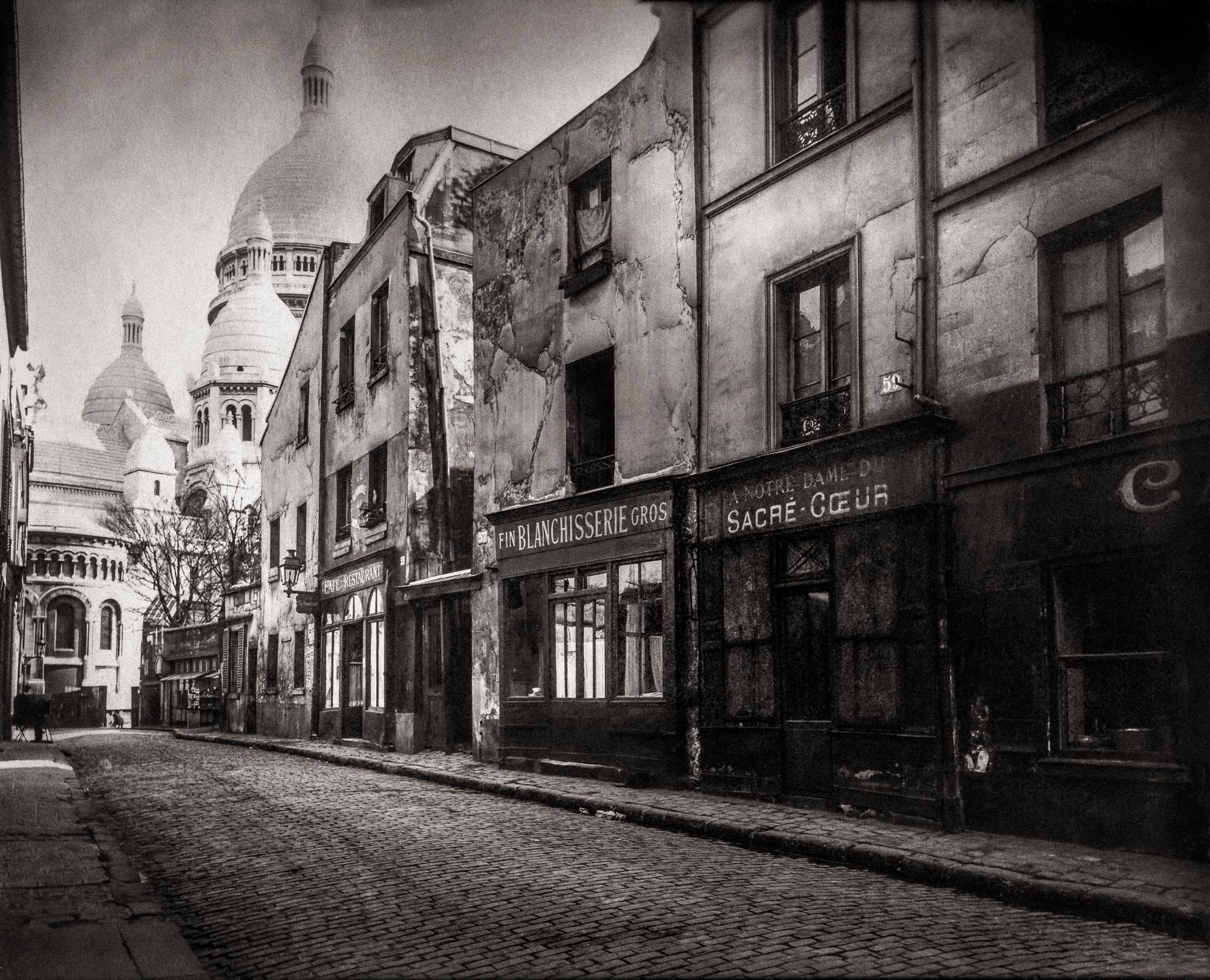 Photo Ancienne de Paris – Eugène Atget Montmartre Basilique Sacré Coeur Vieux Paris Image Restaurée Noir et Blanc Affiche Poster Décoration – Image 6