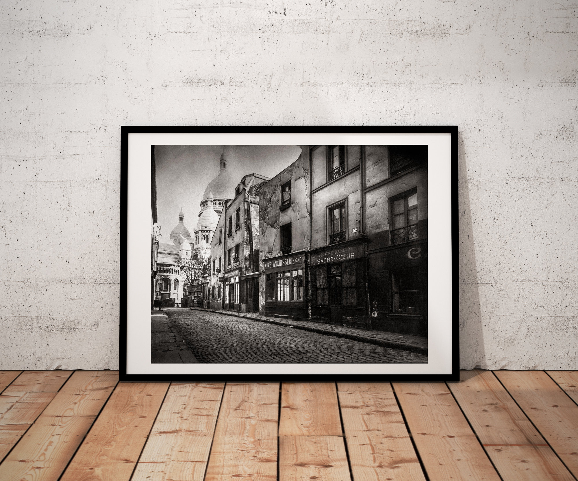 Photo Ancienne de Paris – Eugène Atget Montmartre Basilique Sacré Coeur Vieux Paris Image Restaurée Noir et Blanc Affiche Poster Décoration – Image 2