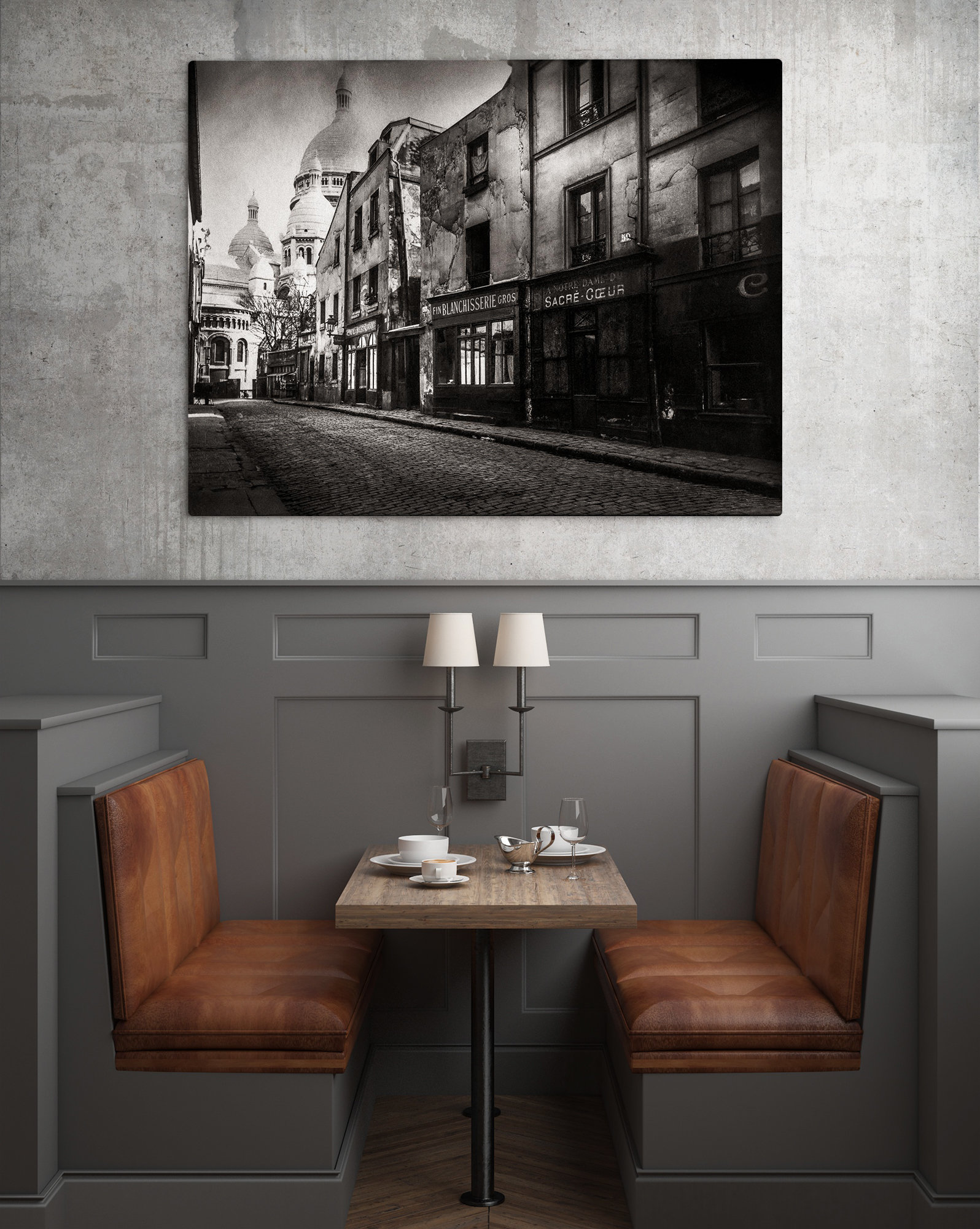 Photo Ancienne de Paris – Eugène Atget Montmartre Basilique Sacré Coeur Vieux Paris Image Restaurée Noir et Blanc Affiche Poster Décoration – Image 3