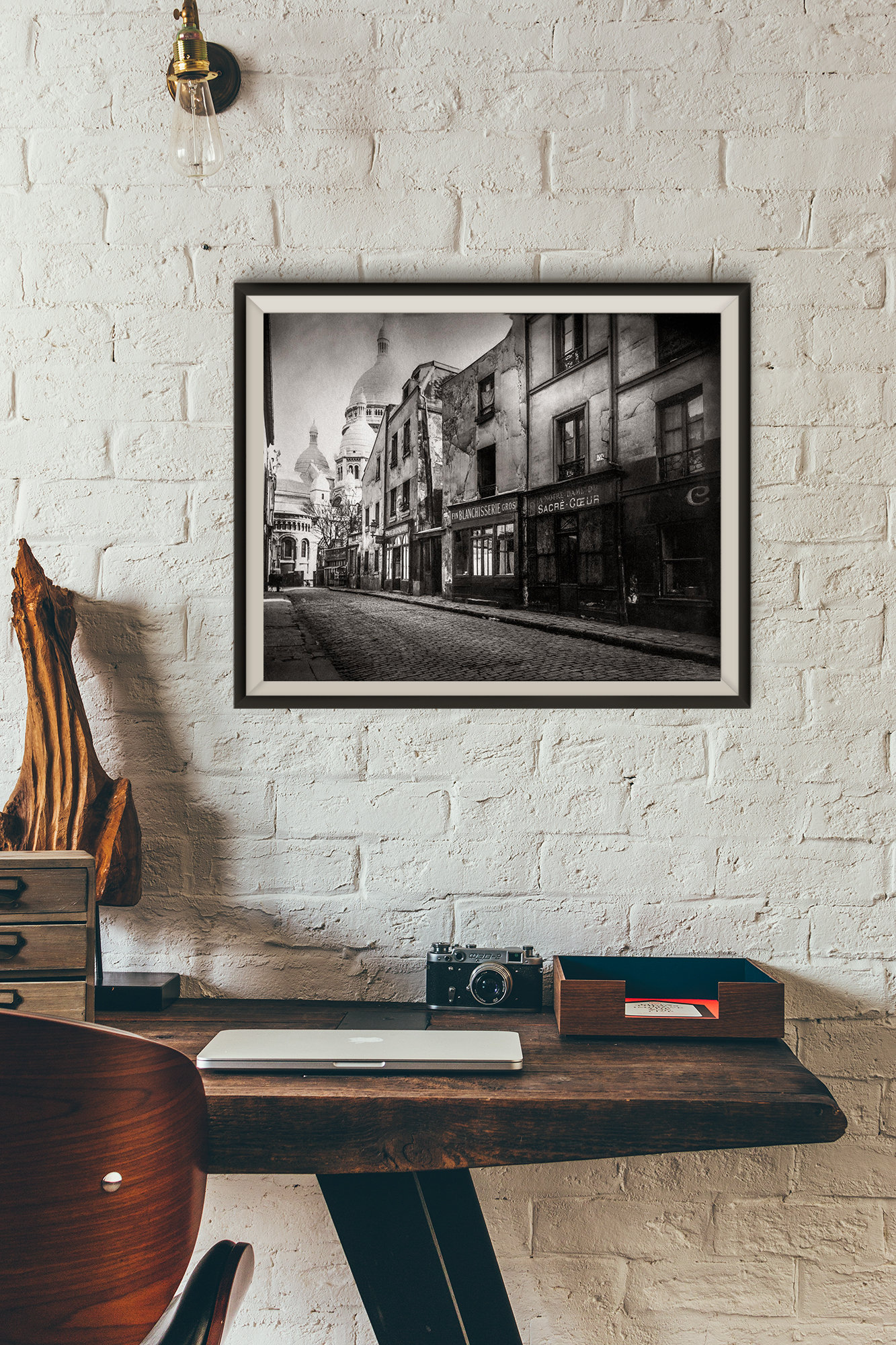Photo Ancienne de Paris – Eugène Atget Montmartre Basilique Sacré Coeur Vieux Paris Image Restaurée Noir et Blanc Affiche Poster Décoration – Image 4