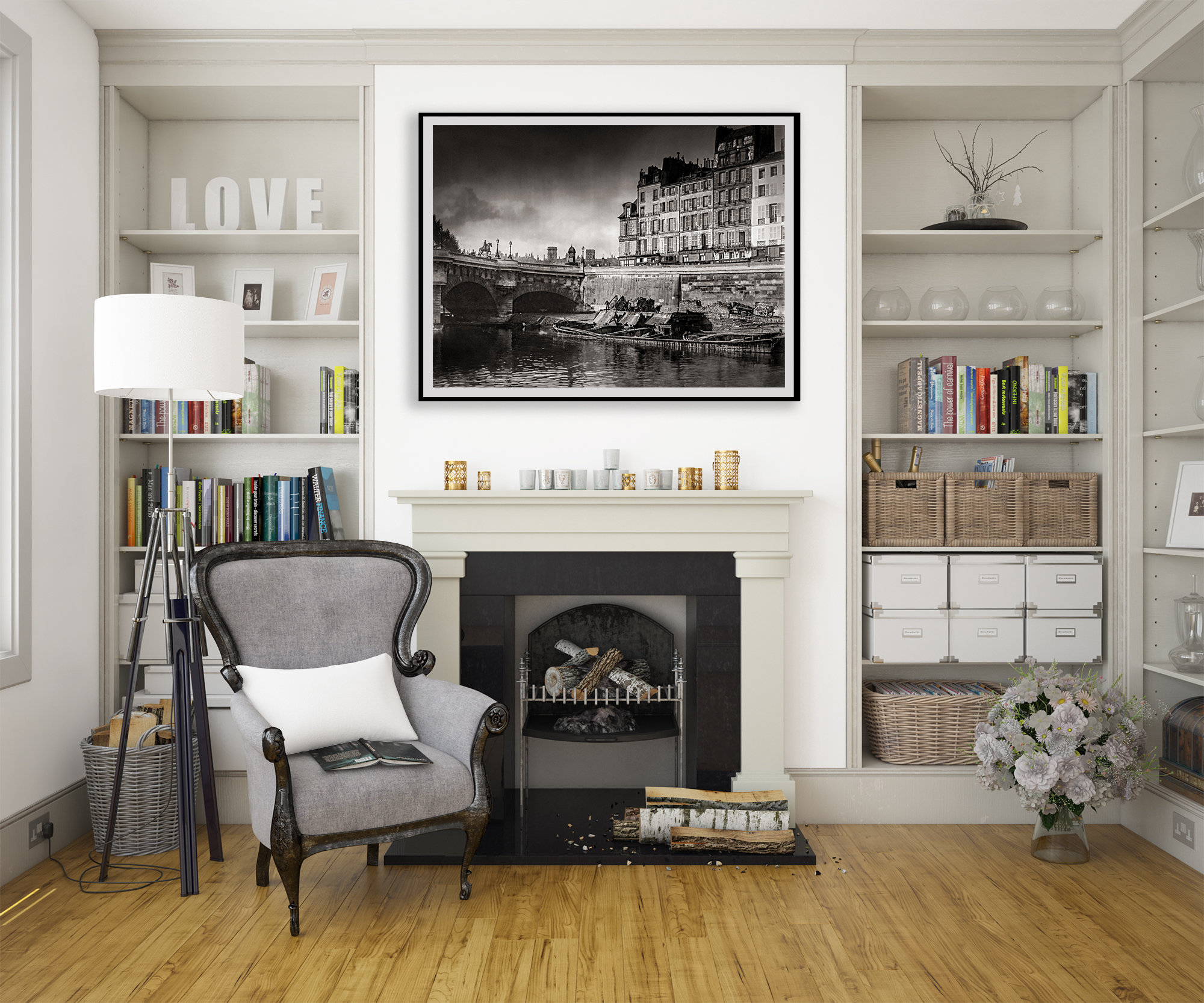 Photo ancienne de Paris – Eugène Atget La Seine le Pont Neuf Quai des Orfèvres 1899 Image Restaurée Noir et Blanc Affiche Poster Décoration – Image 5